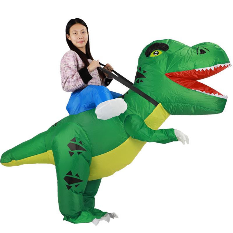 Halloween Kinder T-Rex aufblasbares Kostüm - Lustige Dinosaurier-Maskottchen für Partys