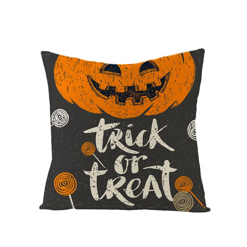 New Home Furnishings Halloween Polyester Pillow Case Home Pumpkin Ghost Fire Cushion Waist Pillow Case