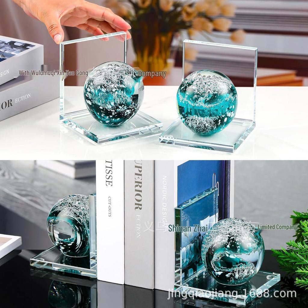 Creative Crystal Bookends for Study Rooms - Stylish Desk Accessories and Home Decor