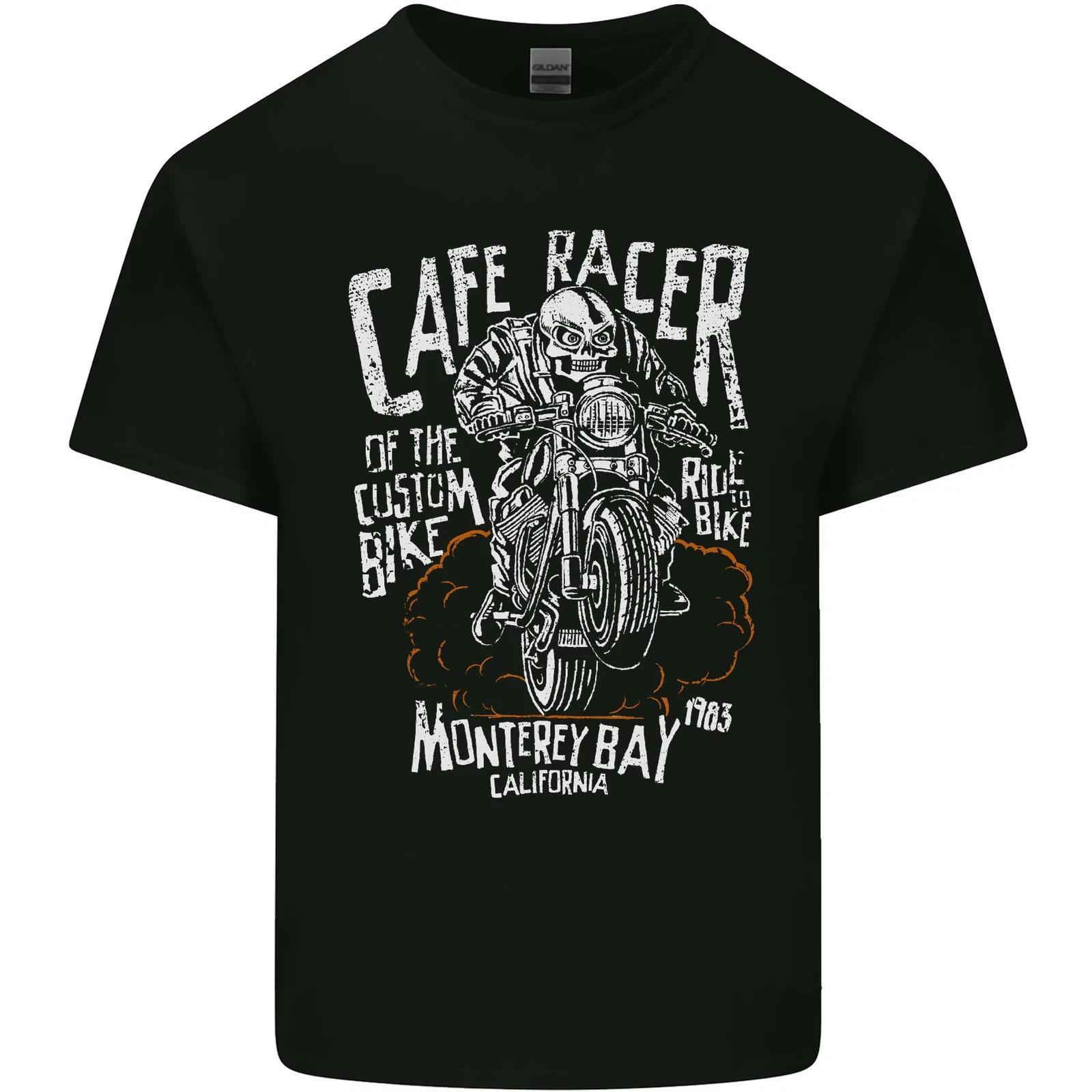 Cafe Racer Skull Motorcycle Biker Motorbike Kids T-Shirt Childrens S