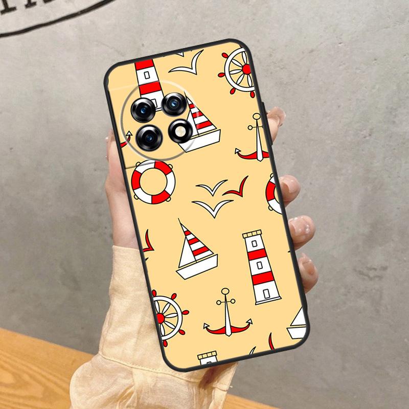 

Nautical Seagull Pattern Case For OnePlus 8 9 10 Pro 15 15R 13 R 12 11 13T 10T 8T Nord CE 5 2 3 4 Lite N20 N30 Cover OnePlus 10T