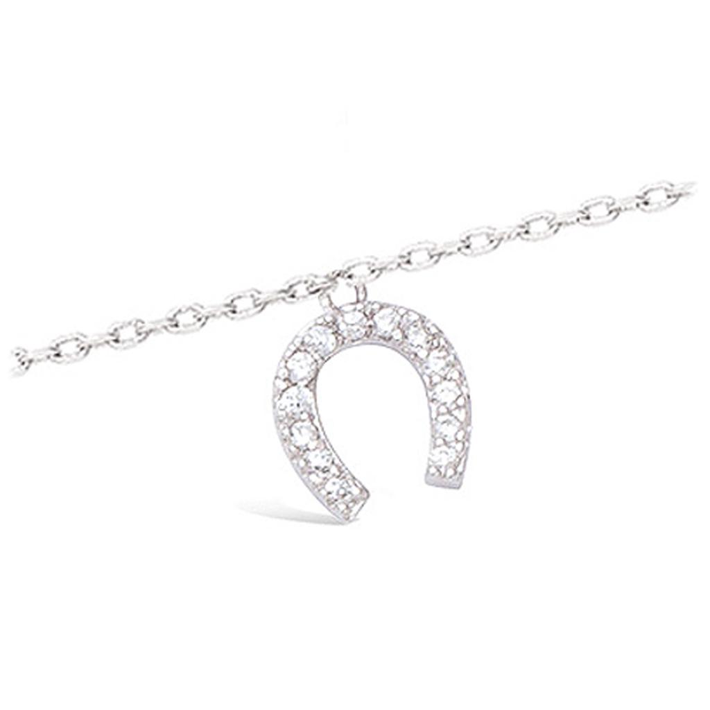 Les Trésors De Lily [K9140] - Silver Ankle Chain 'Horseshoe' Silver White (rhodium-plated) - 24 Cm - 8 Mm