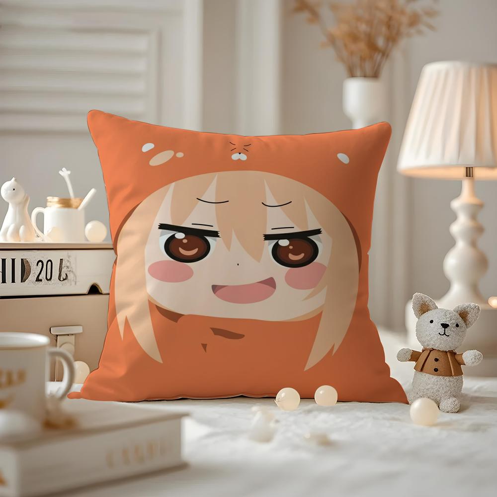 Anime Uumaru Doma Kissenbezug Anti-Milben Kissenbezug Unsichtbarer Reißverschluss seidiger kurzer Plüsch Sofakissenbezug