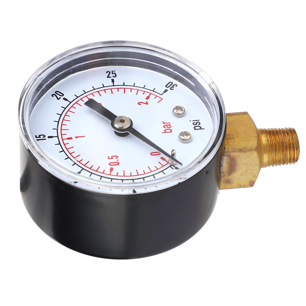 Pressure Gauge 50mm Dial 18 BSPT Bottom Connection for Air Water Oil Gas (030PSI 02Bar )