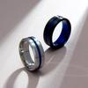 Fashionable 8mm Men's Black Stainless Steel Wedding Ring with Black Groove Beveled Engagement Ring, Suitable for Men's Valentine