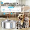ABMH Stainless Steel 8L Large Capacity Cat Water Fountain, Dog Drinking Dispenser with Filter for Pets