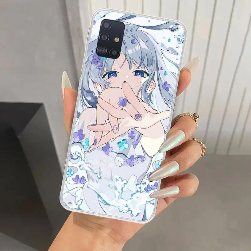 Cute Anime Girl INS Phone Case for Samsung Galaxy A52 A32 A22 A12 A02S A50S A30S A10S Note 20 Ultra 10 Plus S10 A31 A20 A71 A72