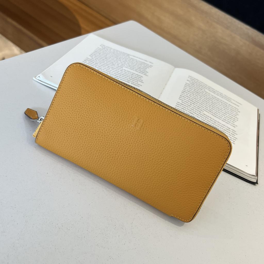 Leather Relief Long Wallet Unisex Zipper Wallet Multifunctional Passport Bag Ticket Card Bag Storage Bag