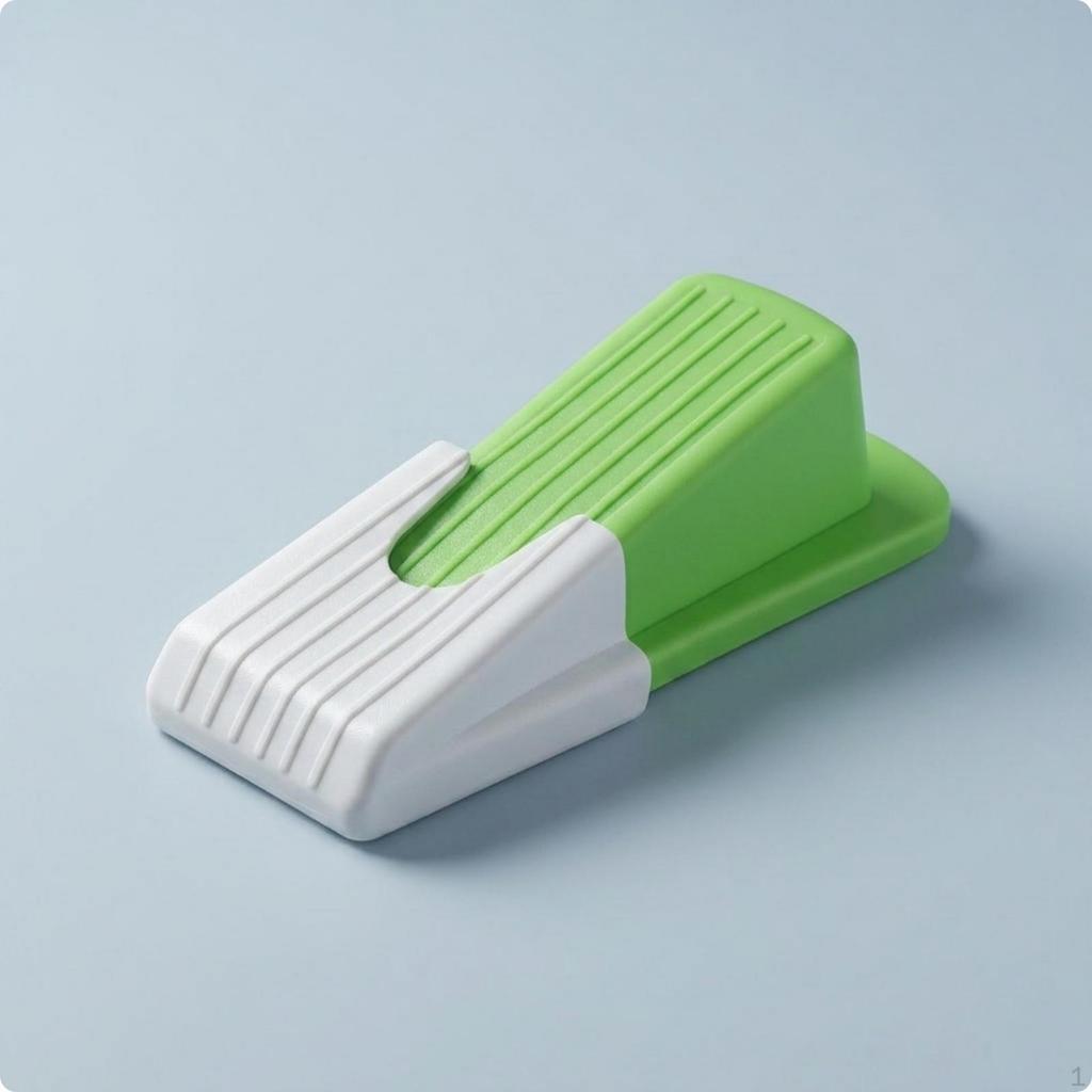 Rubber Door Stopper NonSlip Wedge Stop Ribbed Doorstop for Home, Office White