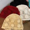 Hollow Knit Basin Caps Handmade Beanies Cap Korean Crochet Flower Hat  Outdoor