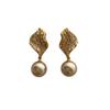 Leaf Pearl Diamond Stud Earrings 20 Light Luxury Niche Versatile Exquisite Premium Smart Soft Earrings