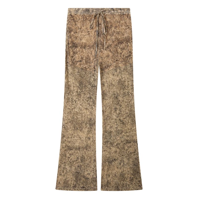 Thelight2025 Spring/Summer New Snakeskin Subculture Print Micro-Pull Casual Pants Women Gyaru Breathable Elastic Waist