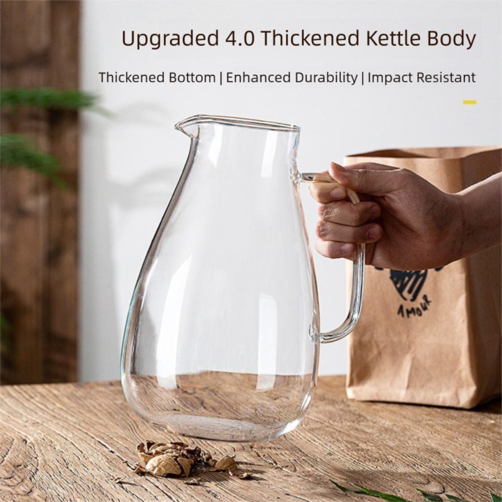 2600ml Glass Water Pitcher High Borosilicate Large Capacity Glass Cold Water Kettle Heat Resisttant with Lid Glass Tea Pot