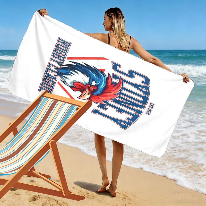 Sydney Roosters Fight Print Beach Towel, Large Soft Quick Dry Towel for Beach Camping Swimming