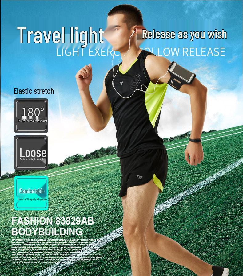 Couple's Quick-Dry Sports Set: Men's Short-Sleeve Tee & Women's Vest with Shorts