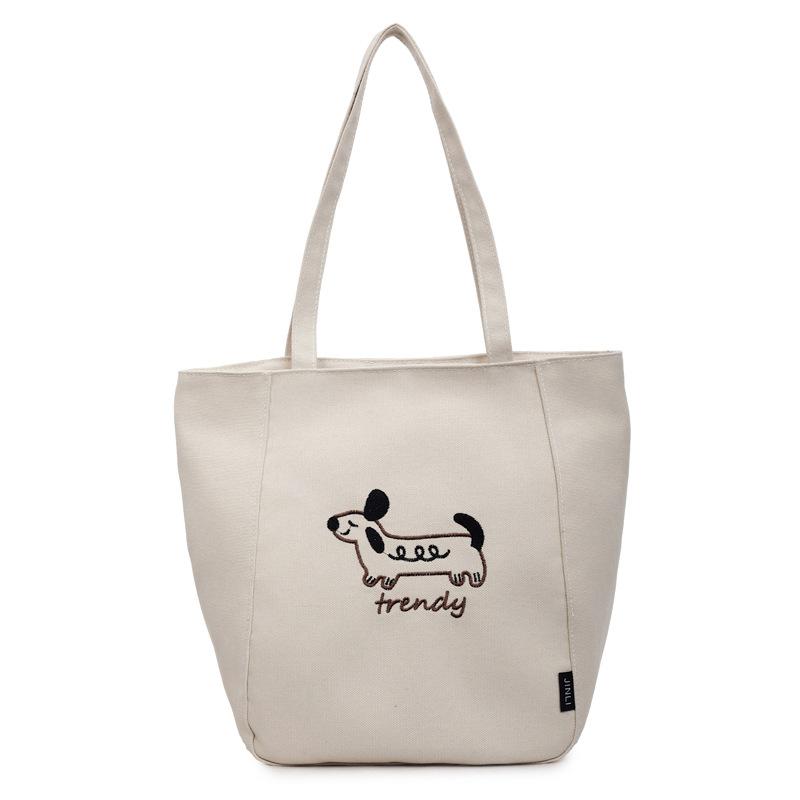 New cartoon puppy niche versatile commuter large capacity tote shoulder bag Korean minimalist casual handbag