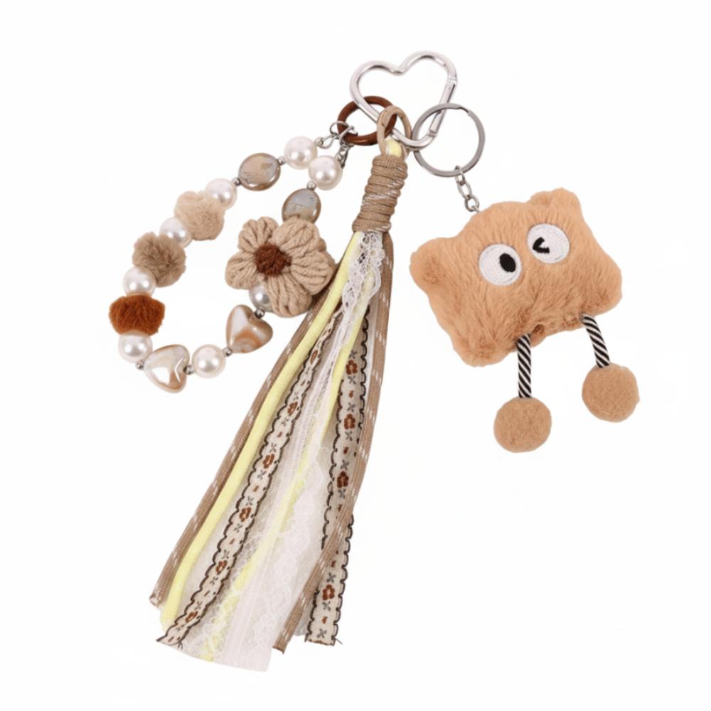 Stuffed Plush Star Keychain Kawaii Bear Plush Pendant Star Doll Pendant  Home Decor