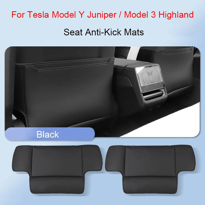 For Tesla Model Y Juniper Seat Anti-kick Pad Rear Safety Seat Anti-Wear Pad Model 3 Highland Rear Seat Car Backrest Protection чёрный