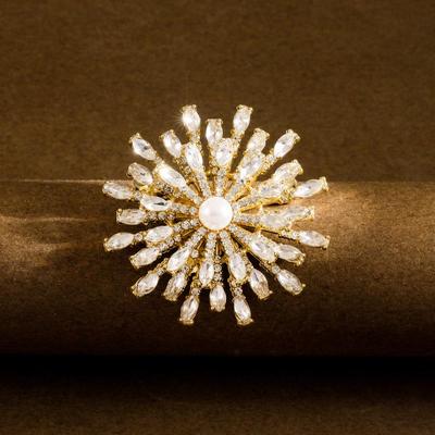 Elegant Sunflower Pearl Brooch - High-Grade Women's Fashion Pin for Coat, Suit, or Jacket.