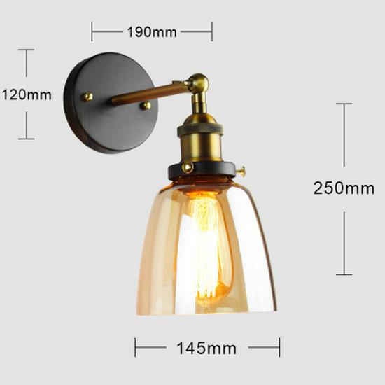 Vintage Glass Wall Lamp for Bar, Coffee Shop, Library, Restaurant, or Bedroom