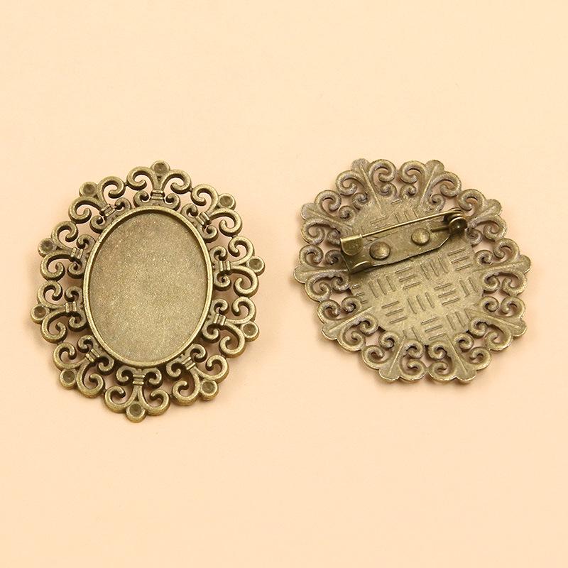 7 Styles 18x25mm Gem Brooch & Pendant Base Holder for DIY Accessories