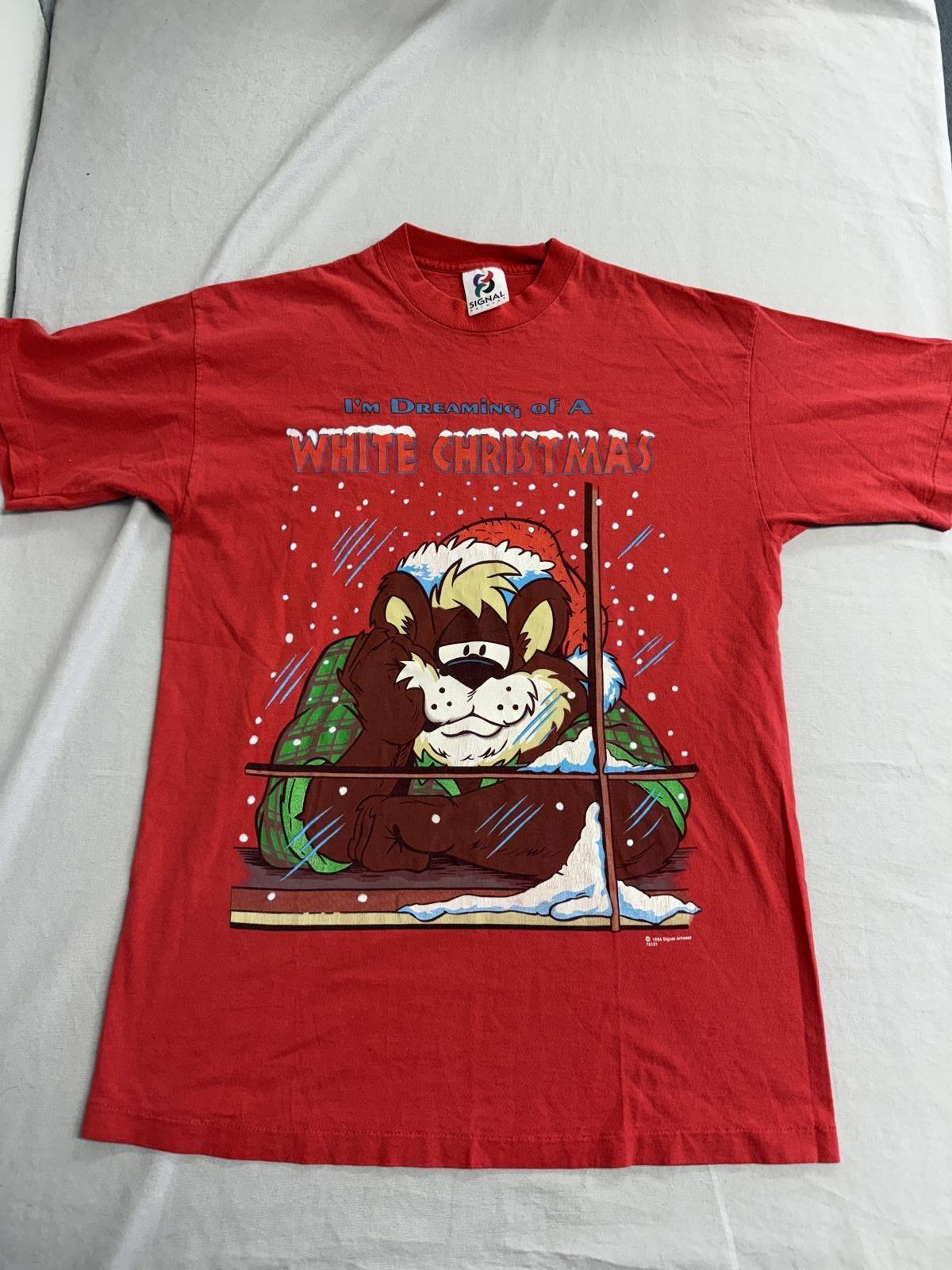 Vintage Taz T-shirt 1994 Tasmanian Devil White Christmas XL L