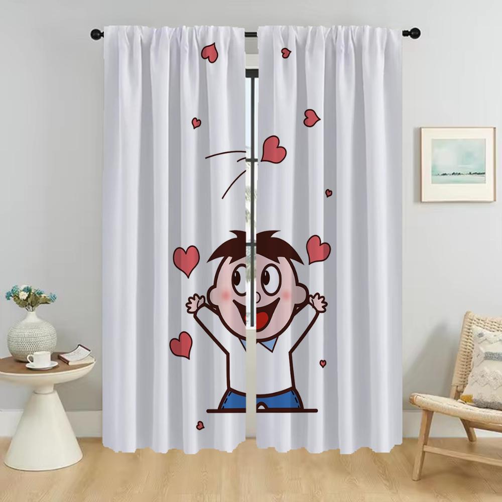 Kitchen Curtains for Living Room Curtain Wangwang Home Interior Curtains 2 Pieces Halloween Decoration Tulle for Bedroom Shades