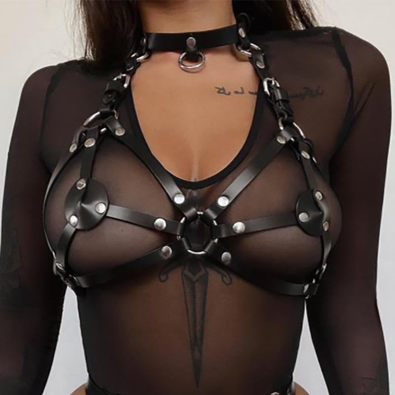Sexy Lingerie Fetish Leather Bondage Straps Adult Sex Toys Hollowed Out Wearable Bondage Outfit For Couples Passionate Nights