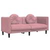 2 Seater Sofa with Cushions Pink Velvet