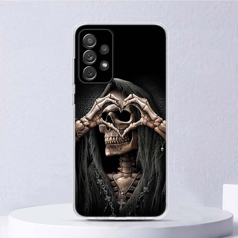 Grim Reaper Skull Skeleton Soft Case For Samsung Galaxy A52 A53 A32 A22 A12 5G Phone Cover A33 A23 A13 A72 A73 A02S A03S A42 Coq