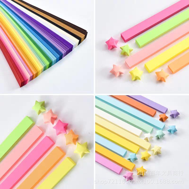 540 STÜCK 1CM x 24CM Glückssterne Papierstreifen Origami Kinder DIY Handarbeiten Machen Wohndekor Geburtstagsgeschenk Hochzeit Faltarbeiten