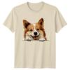 Cute Corgi Peekaboo Dog Lover Pet Breed Graphic TShirt