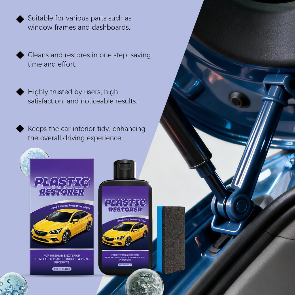 Car Plastic Care Kit Interior Black Plastic Cream