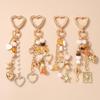 New Handmade Beaded Pearl Keychain Shell Love Heart Key Ring Pendants For Women Girls Handbag Decor Diy Key Chain Jewelry Gift