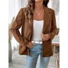 2025 Autumn Winter Women's Solid Color Corduroy Blazer Coat Fashion Outerwear for Europe America