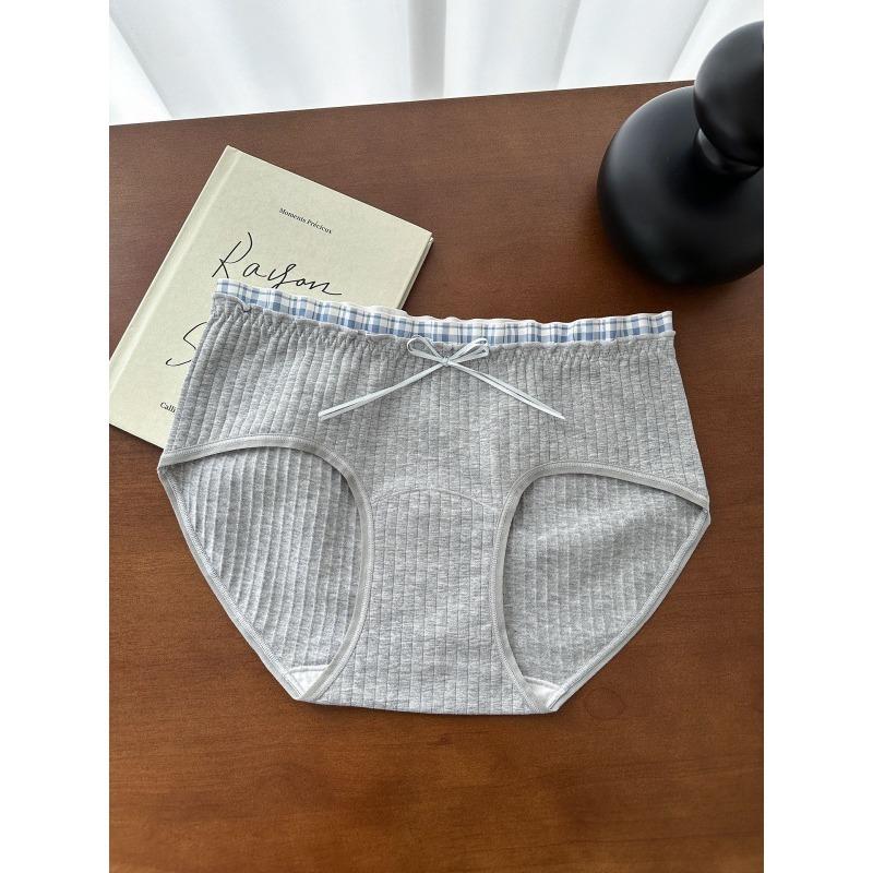 Женские Весенние и Осенние Новые Милые Кружевные 10A Антибактериальные Трусы-Слипы с Удлиненной Ластовицей и Треугольной Талией M