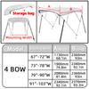 600D 3/4 Bow Bimini Top Boot Cover + Bimini Top Storage Bag Cover Anti UV Dustproof Waterproof Yacht Boat Cover with Zipper