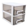 Schreibtisch mit 2 Schubladen, Kunststoff, stapelbar, transparent, Desktop-Aufbewahrungsbox für Büromaterial, für Zuhause, Wohnheim