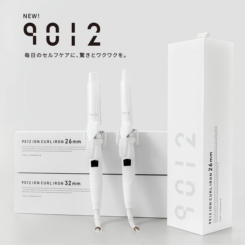 Create 9012 Ion Curling International Professional Size Iron, 32mm, CC9012-G32W, Compatible, Auto-Off Function, Favorite, Best-Selling