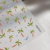 Tropical Beach Vacation Nail Art Stickers - Sparkling Coconut Trees & Seagulls, Reusable Plastic Decals for Manicures, Self-Adhesive Nail Art Decals