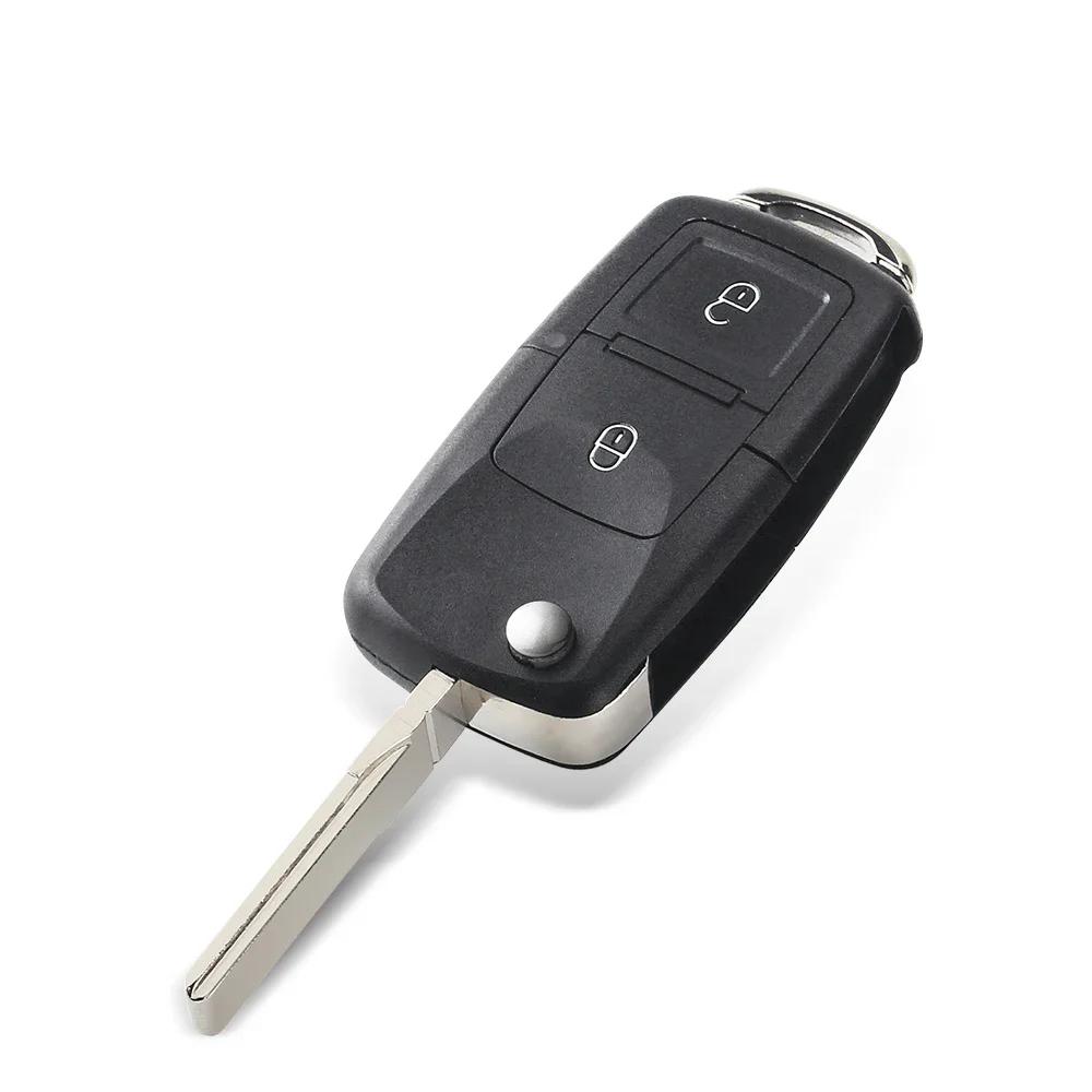 KEYYOU 10 STKS 2/3BNT Auto Afstandsbediening Sleutel Flip Klap Sleutel Behuizing Voor Volkswagen Vw Jetta Golf Passat Kever Skoda Seat Polo B5