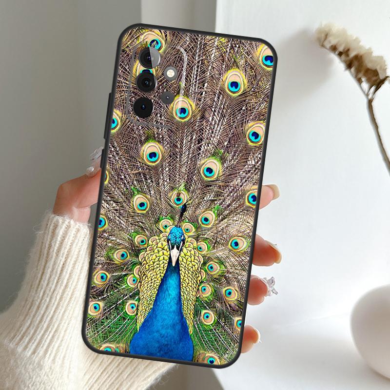 Animal Peacock Pattern Case For Samsung Galaxy A13 A33 A53 A06 A17 A56 A36 A26 A16 A15 A35 A55 A34 A54 A52 A12 A32