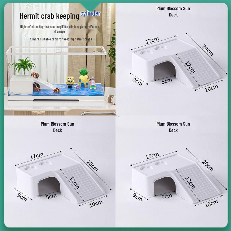 

Компактный пластиковый террариум для рака-отшельника и черепахи с платформой для лазания Retro Black