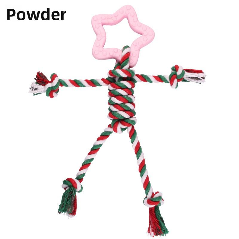 

New Pet Cotton Rope Toy Halloween Teething, Biting and Boring Dog Toy Herringbone Starfish Christmas Set вишневый розовый