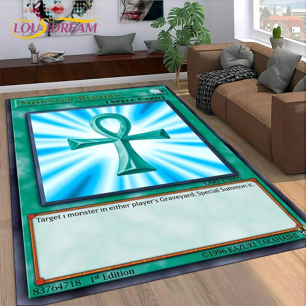 27 Style Yu-Gi-Oh Blue Eyes Dragon Monster Gold Card Cartoon Game Carpet Rug for Bedroom Living Room Home Sofa,Decor Floor Mat