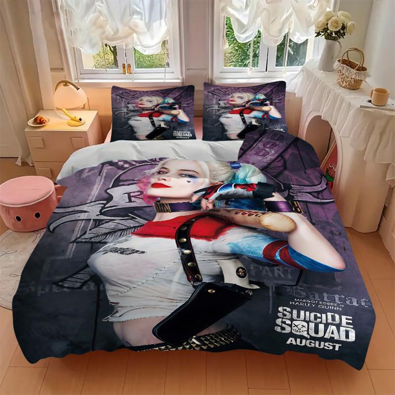 Suicide Squad Harley Quinn Print 3Pcs Bedding Setduvet Cover With 2 Bedropillowcase Home Birthday Gift