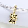 Copper Cute Little Tiger Animal Pendants Bracelet Charms Fit Women Jewelry Party Beads Diy Trendy Gifts