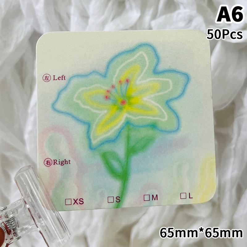50Pcs Press On Nail Cardboard Cards 6.5X6.5Cm 8X8Cm Cartoon Pattern Nail Art Display Photo Props Card False Nail Tips Manicure