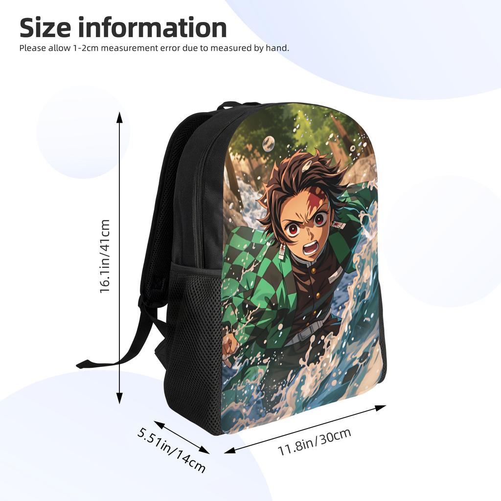 Kamado Tanjiro Backpack Demon Slayered Streetwear Backpacks Unisex Camping Durable School Bags Colorful Rucksack