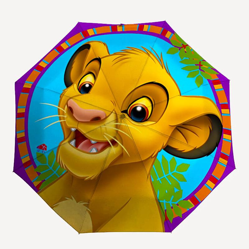 

1pc Lion King, Simba Automatic Folding Umbrella, 8-Rib Portable & Foldable Design, All-Season Use, Highqualityy0722013
